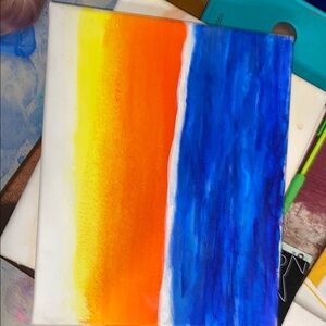 Vibrant Yellow and Orange Abstract Painting